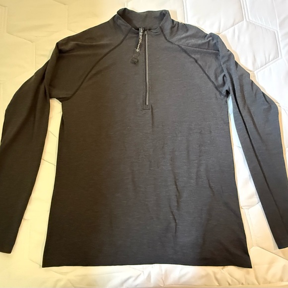 Lululemon Athletica Black/Charcoal Quarter-Zip Top - Picture 1 of 3